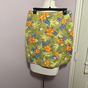 Tommy Bahama Orange and Green Skirt Resort Wear Size 10